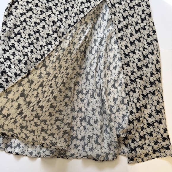 Wild Pony Midi Skirt Flared Crepe Side Slit Abstract Floral Print Sz S - Picture 14 of 16